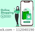 online shopping mobile app templates concept flat design illustration  112040190