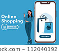online shopping mobile app templates concept flat design illustration  112040192