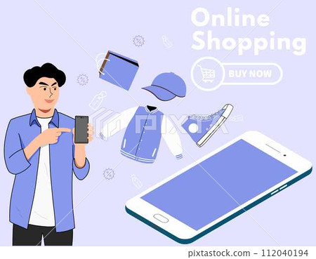 online shopping mobile app templates concept flat design illustration  112040194