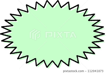 Spiky green speech bubble 112041873