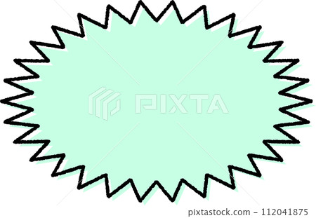 Spiky mint green speech bubble 112041875