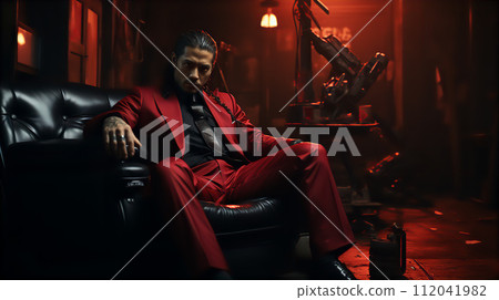 Boss/chief of a gang/yakuza/gang (suit, middle-aged, 40s) 112041982