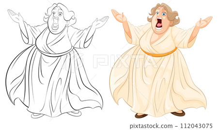 Opera Singer in Mid-Performance Illustration 112043075
