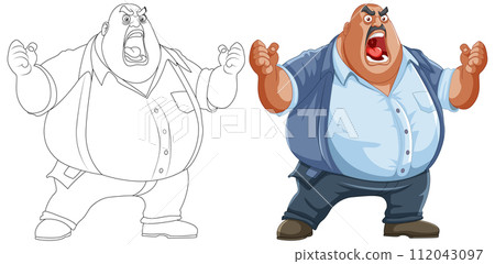 Angry Boss Cartoon Illustration Angry Boss Cartoon Illustration 112043097