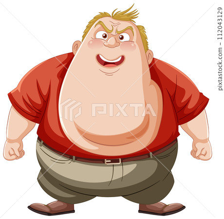 Cheerful Cartoon Man Standing Confidently Cheerful Cartoon Man Standing Confidently 112043129