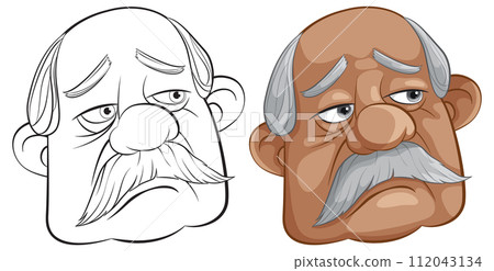Elderly Man's Expressions in Vector Art Elderly Man's Expressions in Vector Art 112043134