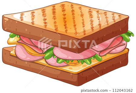 Delicious Classic Ham Sandwich Illustration 112043162