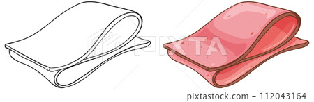 Vector Illustration of Sliced Ham Vector Illustration of Sliced Ham 112043164