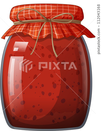 Homemade Raspberry Jam Jar Illustration 112043168