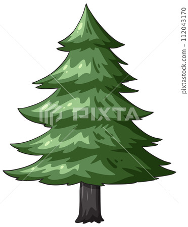 Lush Green Pine Tree Illustration Lush Green Pine Tree Illustration 112043170