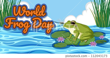 Celebrating World Frog Day Illustration 112043173