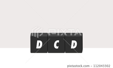 簡單背景上的塊和 DCD 字母 - 發育協調障礙圖像的橫幅材料 - 16:9 112043302