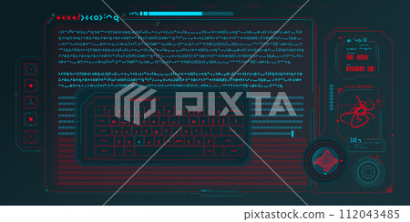 Futuristic HUD interface for processing server data. Futuristic HUD interface for processing server data. 112043485
