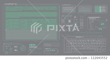Vector data elements for sci-fi interface infographics. 112043552