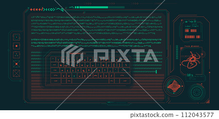Futuristic HUD interface for processing server data. Futuristic HUD interface for processing server data. 112043577
