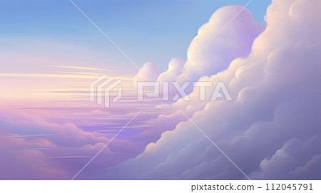 Beautiful cloudy landscape. Summer clouds in pastel colors. 112045791