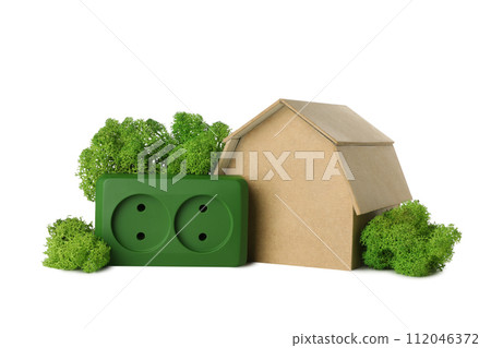 PNG, Decorative house with moss, isolated on white background PNG, Decorative house with moss, isolated on white background 112046372