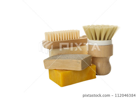 PNG, Soap and brushes, isolated on white background PNG, Soap and brushes, isolated on white background 112046384