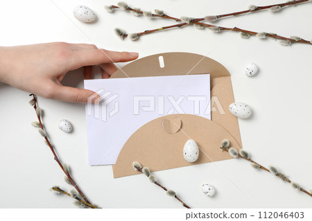 Spring holiday - Easter, concept of Easter with willow Spring holiday - Easter, concept of Easter with willow 112046403