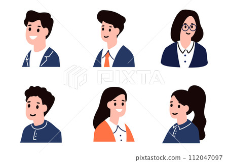 people characters collection flat style on background 112047097