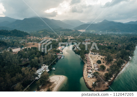 Seaside villages and mangrove forests on the island Seaside villages and mangrove forests on the island 112047205