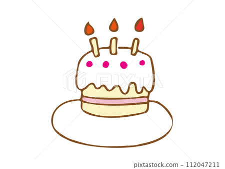 Hand drawn illustration of birthday cake 112047211