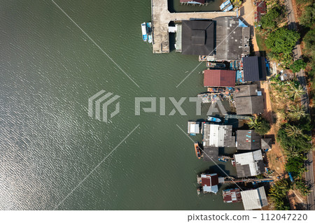 Seaside villages and mangrove forests on the island 112047220