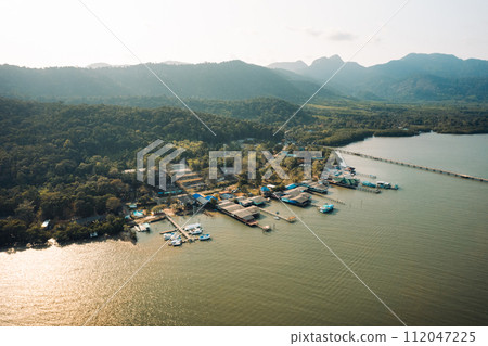 Seaside villages and mangrove forests on the island 112047225