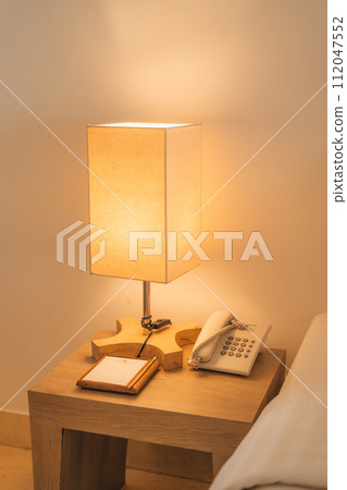 Lamps in the bedroom,Modern Cozy Bedroom In Pastel Tones 112047552