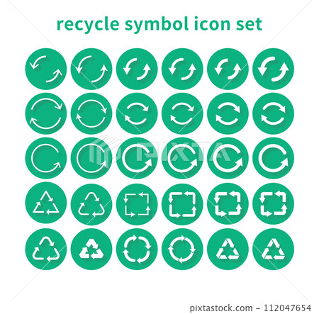 Recycle, cycle, circulation, ecology image icon set (long shadow) Recycle, cycle, circulation, ecology image icon set (long shadow) 112047654