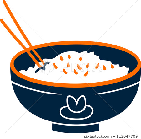 rice bowl flat style isolated on background rice bowl flat style isolated on background 112047709