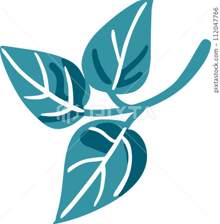 isolate green leaf flat style on background isolate green leaf flat style on background 112047766