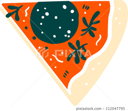 isolate slice of pizza flat style on background isolate slice of pizza flat style on background 112047795