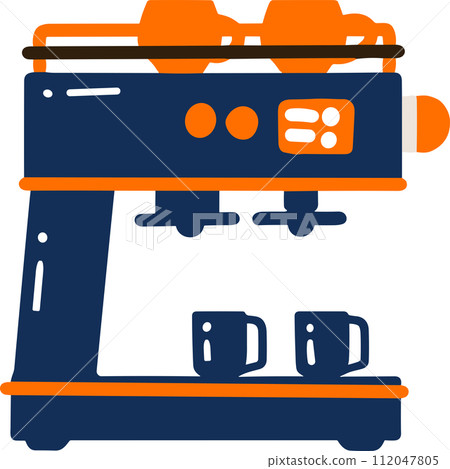 isolate coffee making machine flat style on background isolate coffee making machine flat style on background 112047805
