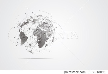 Global network connection. World map point and line composition concept of global business. Vector Illustration Global network connection. World map point and line composition concept of global business. Vector Illustration 112048096