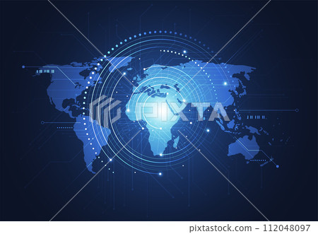 Global network connection. World map point and line composition concept of global business. Vector Illustration Global network connection. World map point and line composition concept of global business. Vector Illustration 112048097