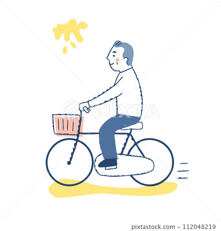 老人微笑著騎腳踏車 老人微笑著騎腳踏車 112048219