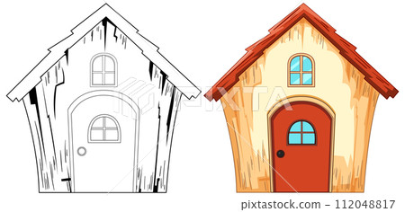 From Sketch to Colorful Home Illustration 112048817
