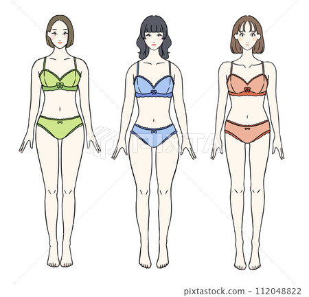 從正面看骨骼不同的女性-內衣ver. 112048822