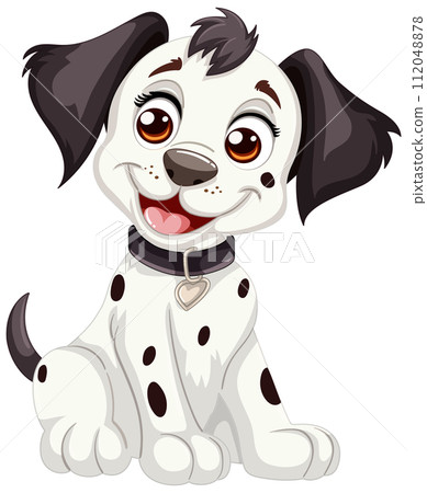 Happy Spotted Puppy Vector Illustration Happy Spotted Puppy Vector Illustration 112048878