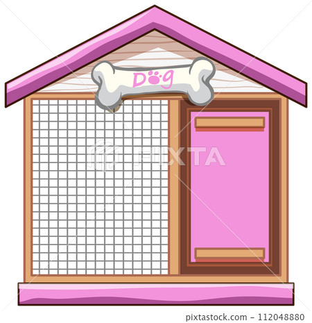 Colorful Cartoon Dog House Illustration Colorful Cartoon Dog House Illustration 112048880