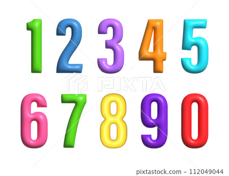 A set of 3d colored numbers. Design for training, websites and applications A set of 3d colored numbers. Design for training, websites and applications 112049044
