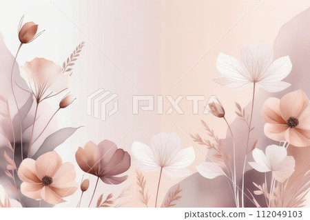 Wallpaper with transparent x-ray flowers. 112049103