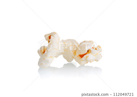 popcorn macro on a white background popcorn macro on a white background 112049721