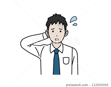 一個憂心忡忡、陷入困境的年輕上班族的插圖 一個憂心忡忡、陷入困境的年輕上班族的插圖 112050393