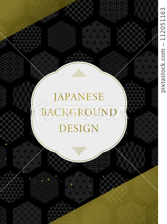 帶有標題的傳統日本圖案設計背景材料 112051163