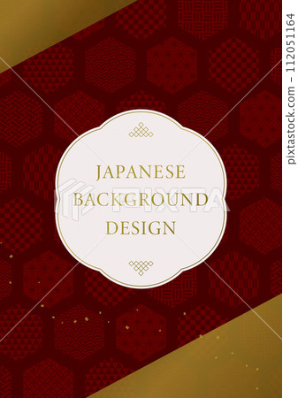 帶有標題的傳統日本圖案設計背景材料 112051164