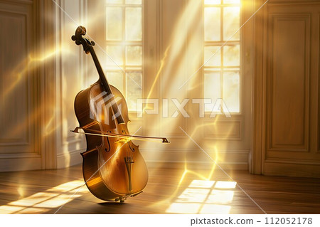 AI-generated content. Sunlit Sonata: Cello in Morning Rays AI-generated content. Sunlit Sonata: Cello in Morning Rays 112052178