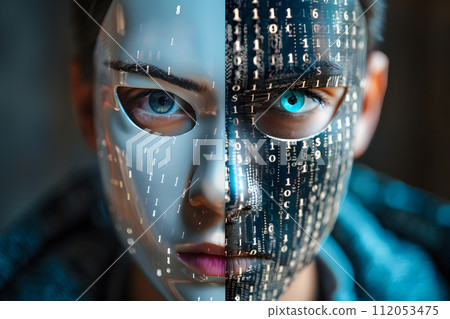 AI-generated content. Cyber security concept - identity theft 112053475