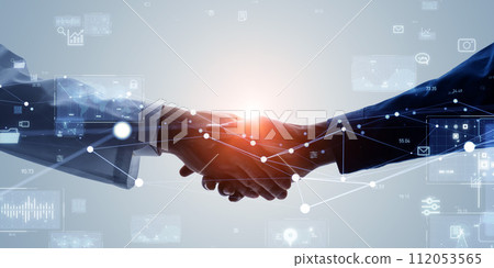 Engineer and technology image shaking hands 112053565